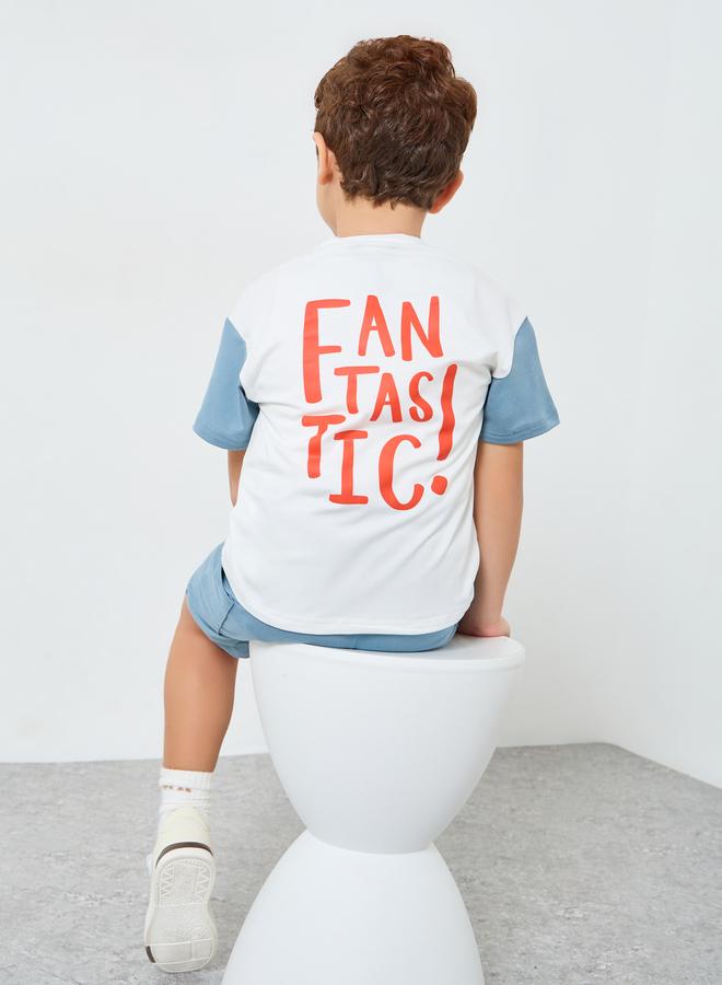 ستايلي مجموعة من شورت وتيشيرت بنمط كتل الالوان - Image 1